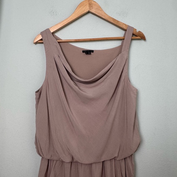 THEORY Jaylyn Rove Draped Mini Dress‎ Nude/Tan Size 8 - Picture 3 of 10